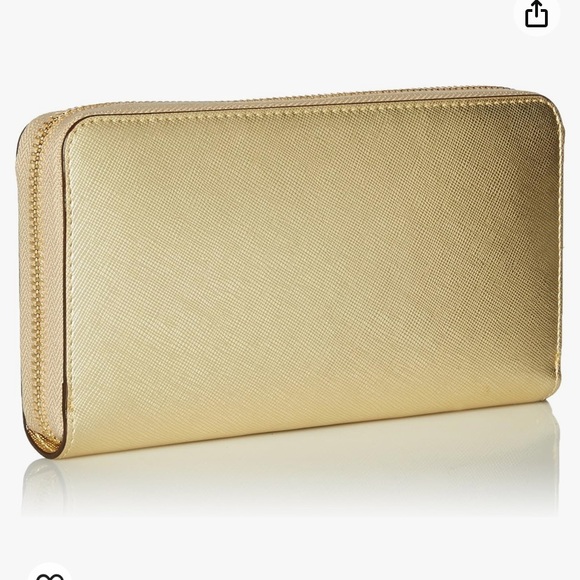 EUC Kate  Spade  gold leather wristlet.  Zipper closure - Picture 2 of 10